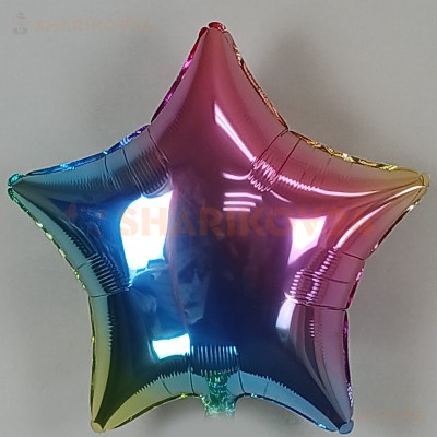 Шар (18''/46 см) Звезда, Нежная радуга, Градиент